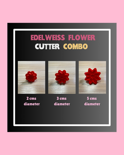 Edelweiss Bloom Cutters – 3 Sizes Combo -CUTIE CUTTERS COLLECTION