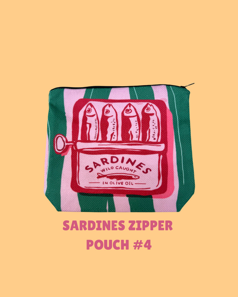 Sardines Zipper Pouch β Fun & Funky Bag for Artists, Snacks or Secrets!