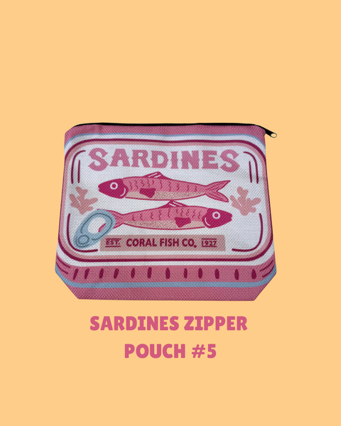 Sardines Zipper Pouch β Fun & Funky Bag for Artists, Snacks or Secrets!