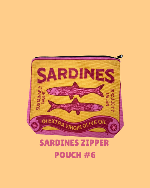 Sardines Zipper Pouch β Fun & Funky Bag for Artists, Snacks or Secrets!