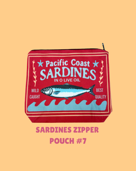 Sardines Zipper Pouch β Fun & Funky Bag for Artists, Snacks or Secrets!