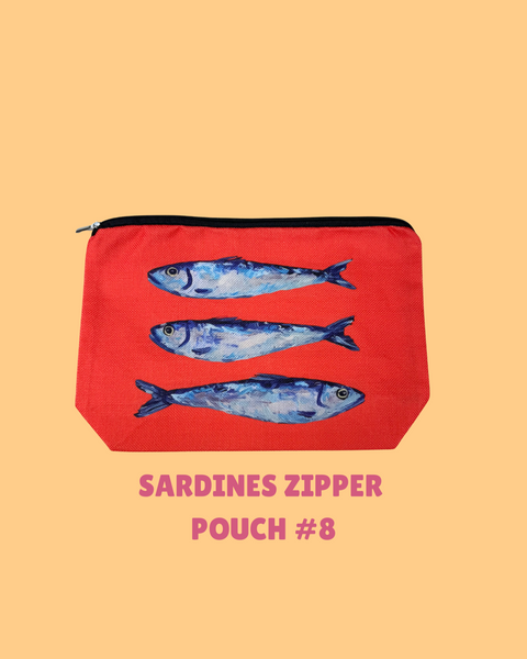 Sardines Zipper Pouch β Fun & Funky Bag for Artists, Snacks or Secrets!
