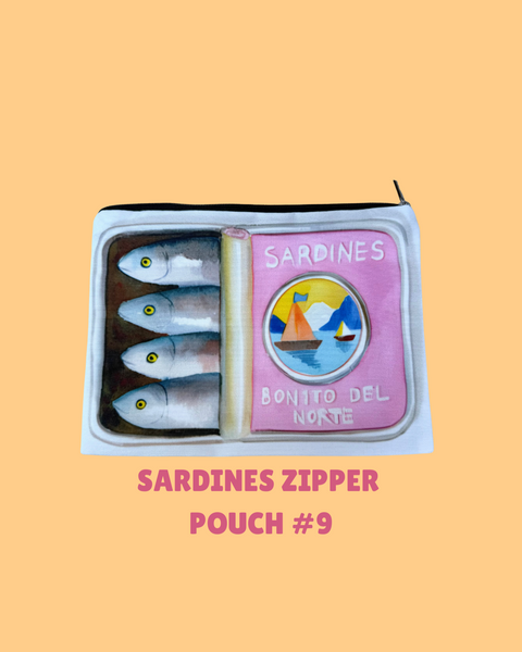 Sardines Zipper Pouch β Fun & Funky Bag for Artists, Snacks or Secrets!